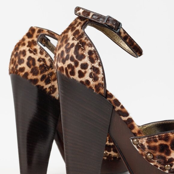 Lanvin AW/13 Brown Leopard Pony Hair Platform Heels - Picture 8 of 11